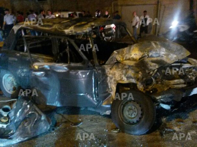 Sürücü maşında yanaraq ölüb – Fotolar