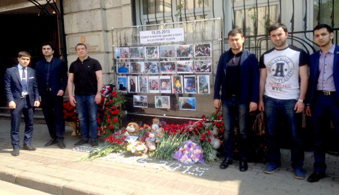 Yanğında həlak olanlar Moskvada anılıb-Foto