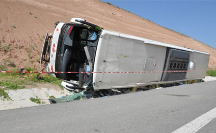 Türkiyədə dəhşətli avtobus qəzası-39 yaralı