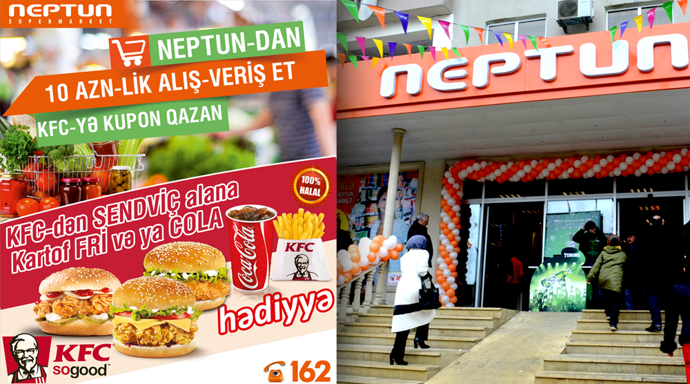 “Neptun” supermarketlər şəbəkəsindən müştərilərə KFC keyfi – KAMPANİYA BAŞLADI