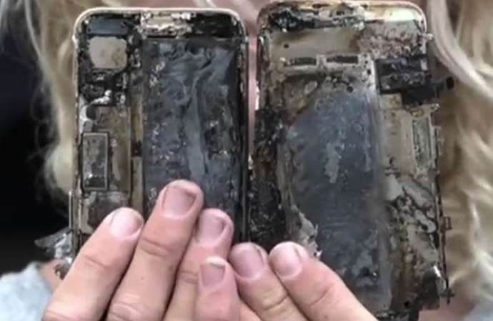 Partlayan “iPhone 7” maşını yandırdı – FOTO