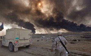 Mosuldan çəkilən İŞİD 19 neft quyusuna od vurdu