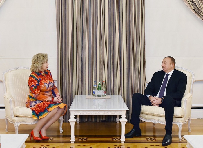 Prezident Rusiyanın Ombudsmanı ilə görüşüb