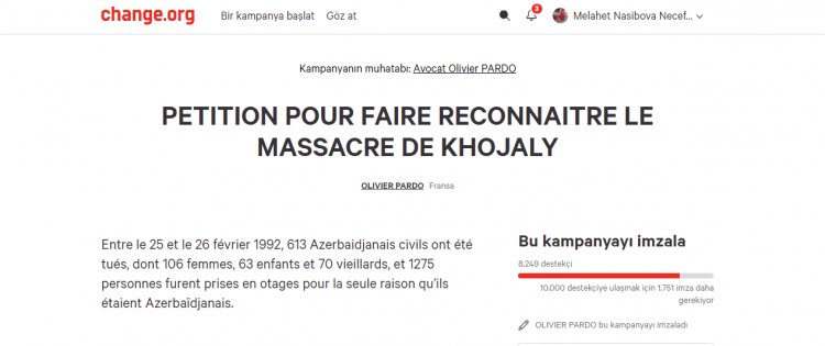 Fransalı vəkil Xocalı soyqırımı ilə bağlı petisiya açıb