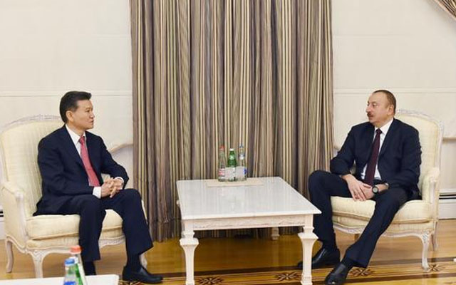 İlham Əliyev Beynəlxalq Şahmat Federasiyasının prezidenti ilə görüşdü