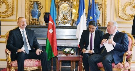 İlham Əliyev Fransa Senatının sədri Jerar Larşe ilə görüşdü