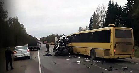Dəhşətli qəza: Avtobusla mikroavtobus toqquşdu – 13 ölü/VİDEO