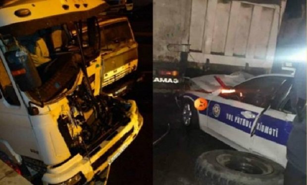 Bakıda ağır qəza: YPX avtomobili 2 yük maşınına çırpıldı — VİDEO