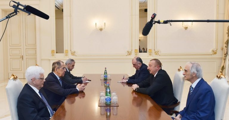 Prezident İlham Əliyev Sergey Lavrovu qəbul etdi