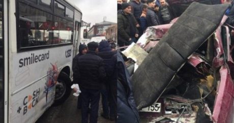 Bakıda avtobus dəhşətli qəza törətdi: 4 maşını əzdi – Yaralananlar var/VİDEO