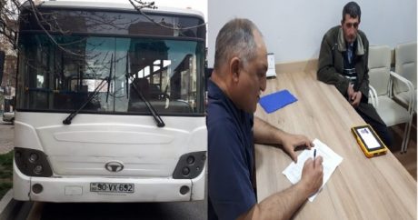 Polisə tabe olmayan sərxoş avtobus sürücüsü  – VİDEO