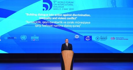 Prezident V Ümumdünya Mədəniyyətlərarası Dialoq Forumunun açılışında – Yeniləndi