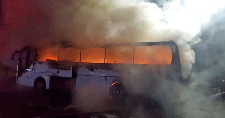 İçində həmyerlilərimizin olduğu avtobus yandı – Gürcüstanda
