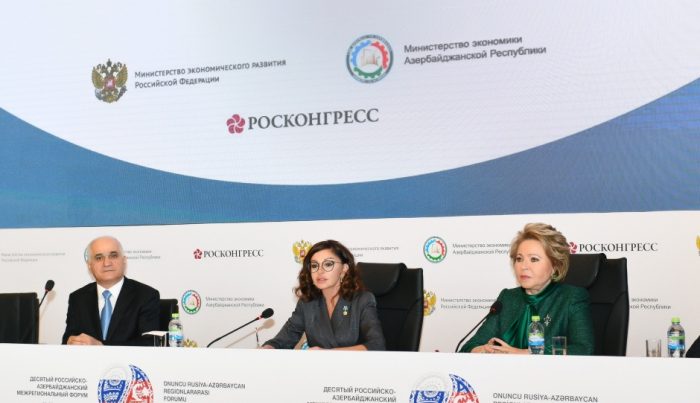 Mehriban Əliyeva X Azərbaycan-Rusiya Regionlararası Forumunda – FOTOLAR