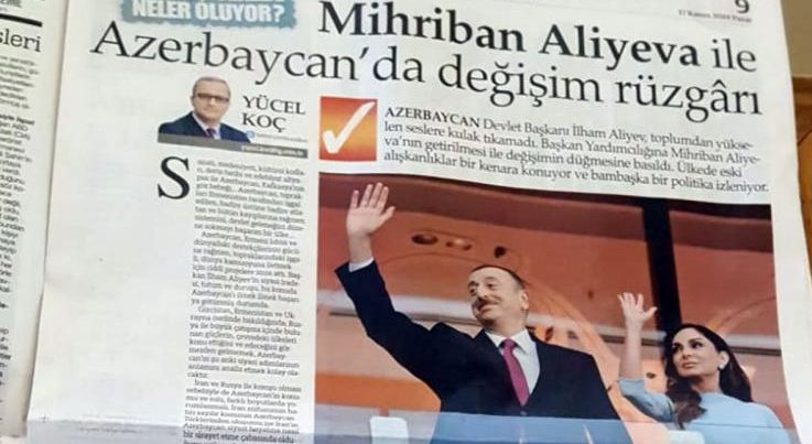“Türkiye” qəzetində Mehriban Əliyeva haqqında məqalə dərc olundu
