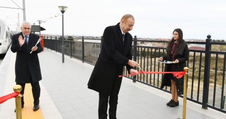 Prezident Abşeron dairəvi dəmir yolunun açılışında – FOTOLAR/YENİLƏNDİ