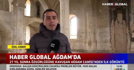 “Haber Global” kanalı Ağdamın Cümə məscidindən reportaj hazırladı – VİDEO