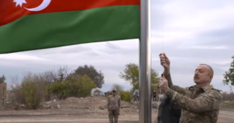 Prezident Ağdamda bayrağımızı ucaltdı – VİDEO