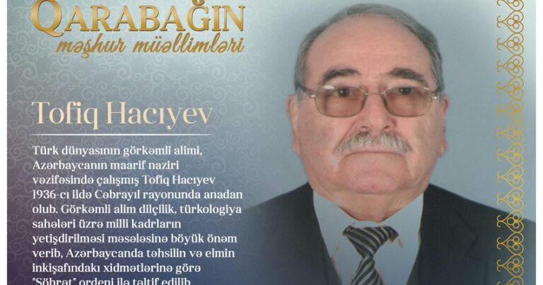 “Qarabağın məşhur müəllimləri” – Tofiq Hacıyev