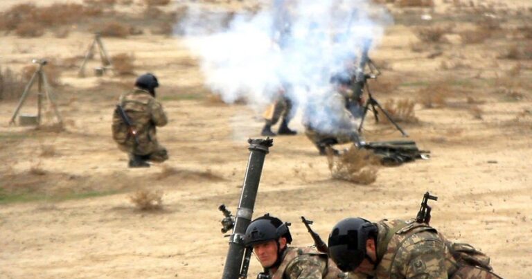 Azərbaycan Ordusunun minaatan batareyaları döyüş atışları icra edir – VİDEO