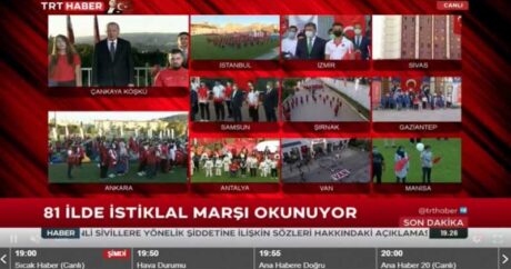 Türkiyənin hər yerində eyni vaxtda İstiqlal marşı oxundu – VİDEO