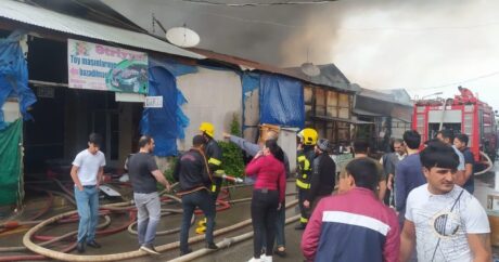Bərdədə DƏHŞƏT – Bazarda güclü yanğın başladı  – VİDEO / YENİLƏNDİ