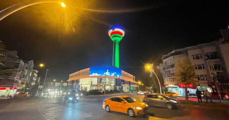 Ankaranın rəmzi Azərbaycan bayrağı ilə işıqlandırıldı – FOTO