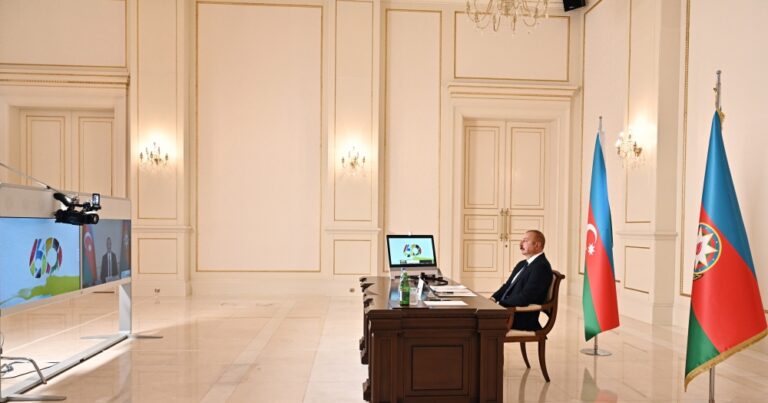 İlham Əliyev Qoşulmama Hərəkatının Yüksək Səviyyəli Toplantısında videoformatda çıxış etdi