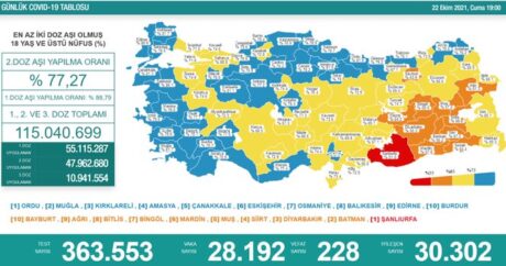 Türkiyədə son koronavirus göstəriciləri: 228 nəfər vəfat etdi