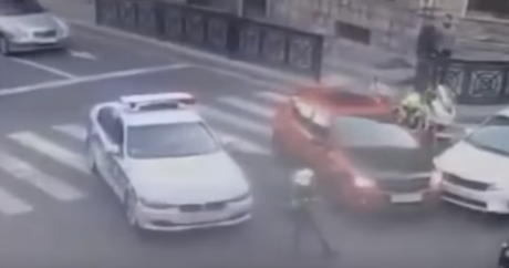 Yol polisini vuran sürücü həbs edildi