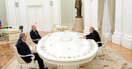 Vladimir Putin, İlham Əliyev və Nikol Paşinyan arasında üçtərəfli görüş başladı