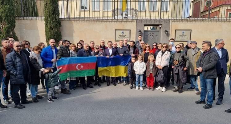 Bakıda Ukraynaya dəstək aksiyası keçirildi