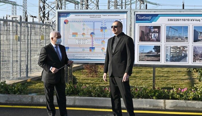 İlham Əliyev “Qobu” Enerji Qovşağının açılışında – FOTO