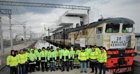 Gürcüstanda lokomotivlərin üzərində “Xocalıya Ədalət” çağırışı edildi – FOTOLAR