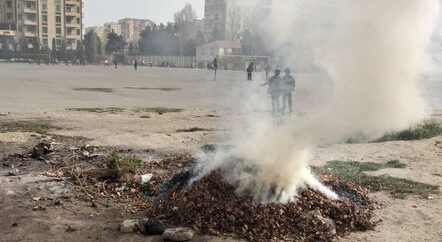 Bakıda tullantılar məktəblərin ərazisində yandırırlar – FOTO/VİDEO