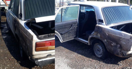 Tovuzda avtomobil yandı: Sürücü xəsarət aldı