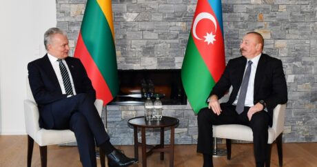 Azərbaycan və Litva prezidentləri Davosda görüşdülər – FOTO