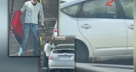 “Prius” sürücüsünün bu görüntüsü həyəcana səbəb oldu – VİDEO