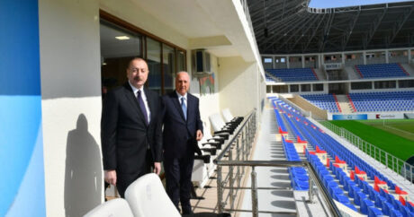 Prezident Sumqayıt şəhər stadionunda yaradılan şəraitlə tanış oldu – FOTO/YENİLƏNDİ
