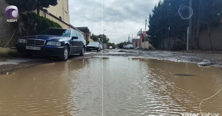 Qaraçuxurun çuxurları su ilə dolub gölməçə yaratdı – VİDEO