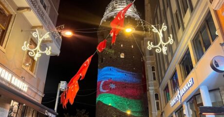Qalata qülləsi Azərbaycan bayrağı ilə işıqlandırıldı