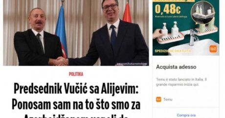Serbiya mediası İlham Əliyevin səfərini geniş işıqlandırıb – FOTO