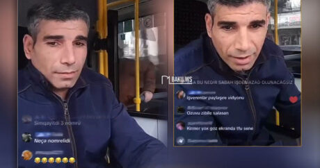 Azərbaycanda avtobus sürücüsü sükan arxasında “TikTok”da canlı yayım açdı – VİDEO