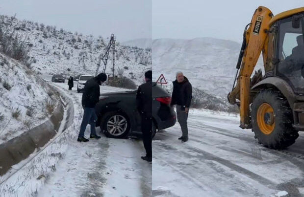 Şabran-Qalaaltı yolu buz bağladı