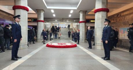 Bakı metrosunda 20 Yanvar şəhidlərinin xatirəsi yad edilir – FOTOLAR