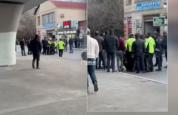 Bakıda maşınları əzərək qaçmaq istəyən sürücü polis tərəfindən yaxalandı – ANBAAN VİDEO