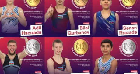 Azərbaycan gimnastları Polşada altı medal qazandılar