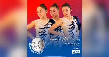 Azərbaycanın aerobika gimnastikası millisi Praqada gümüş medal qazandı