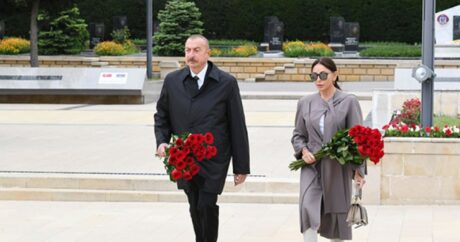 Prezident və xanımı Həzi Aslanovun məzarını ziyarət etdi