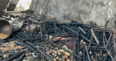 Göyçayda restoran yandı